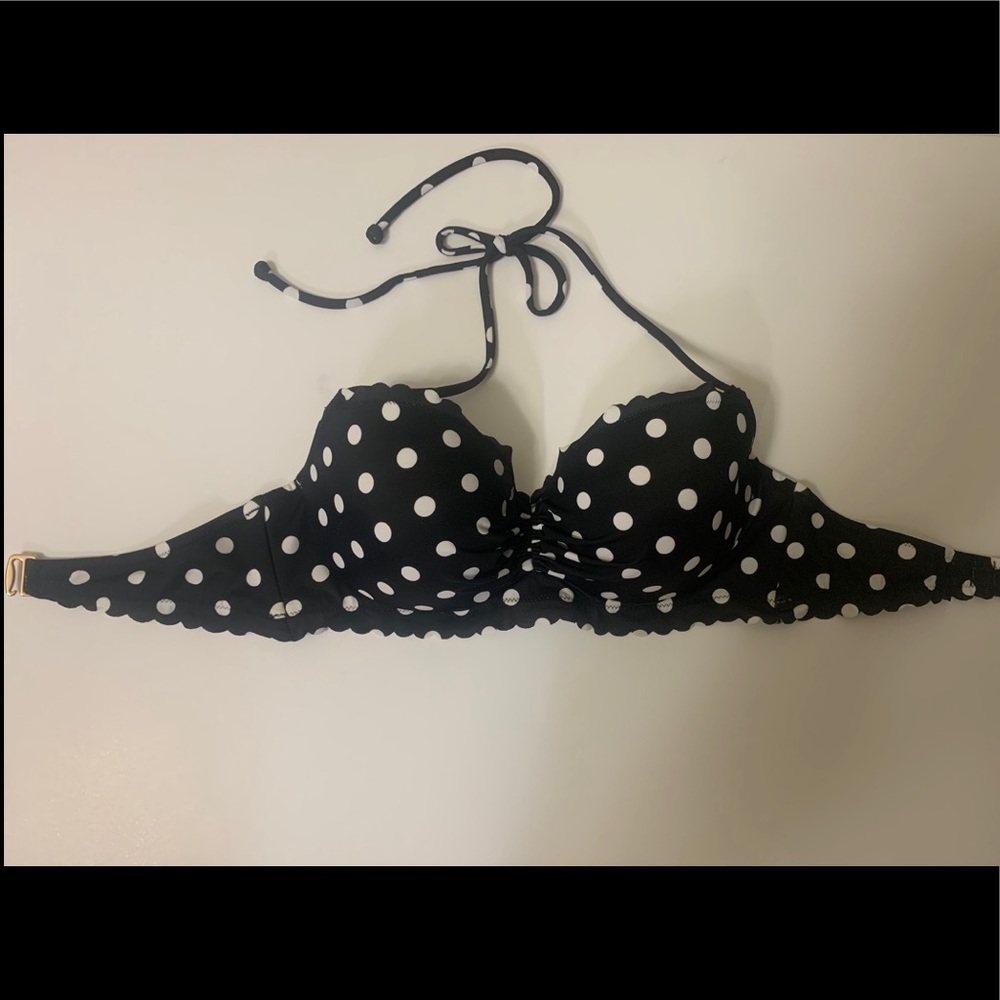 Victoria’s Secret Swim black & white polka dot top